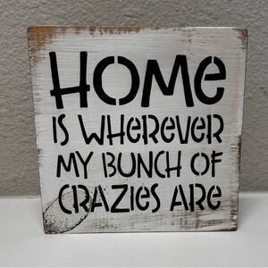 Home Wood Sign with stand attached for table/desktop